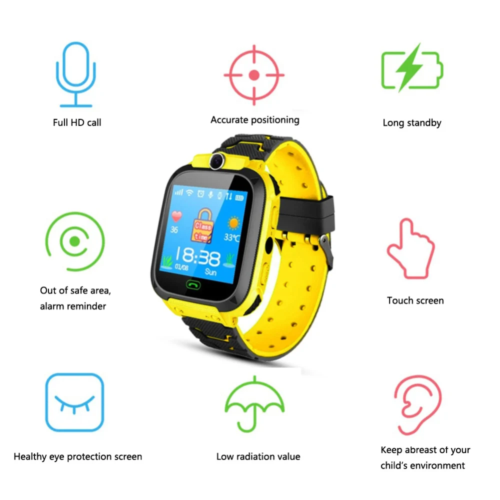  Mode Kinder Smart Uhr mit GPS GSM Touchscreen SOS Kinder Smartwatch für Android iOS Telefon Alarm U