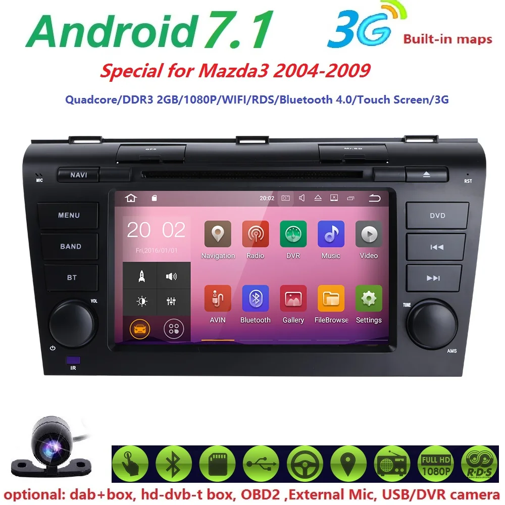 2G RAM 1024 600 QuadCore 16G 7 Pure Android 7 1 font b Car b font
