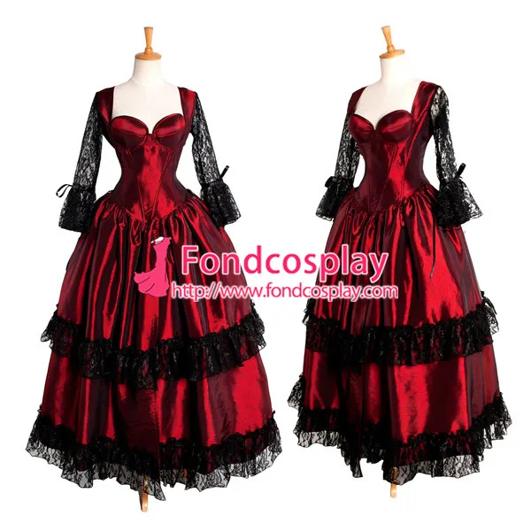 

O Dress The Story Of O With Bra Gothic Red Taffeta Dress Cosplay Costume Tailor-made[G212]