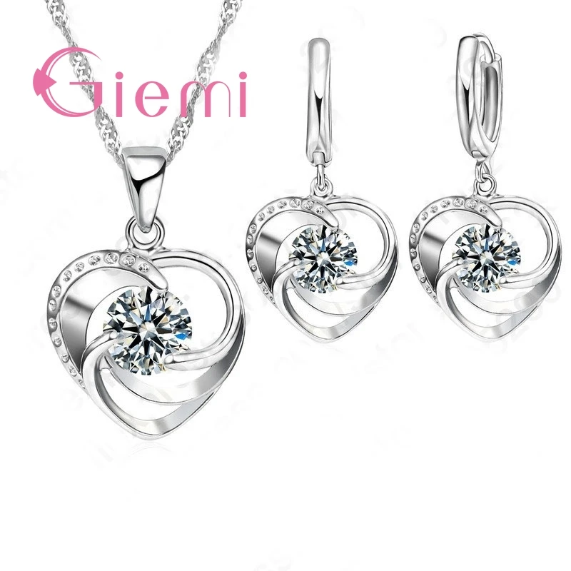 Женский ювелирный комплект из колье и серёг серебра 925 пробы|set sterling silver|crystals necklaces