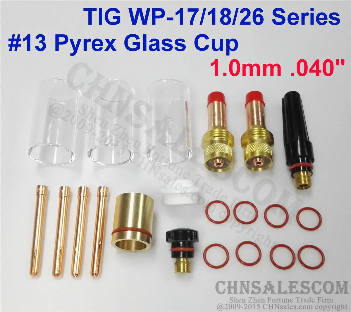 CHNsalescom 21 шт. TIG сварки 45V24 газовый объектив#13 Pyrex комплект чашек для Tig WP-17/18/26. 040"