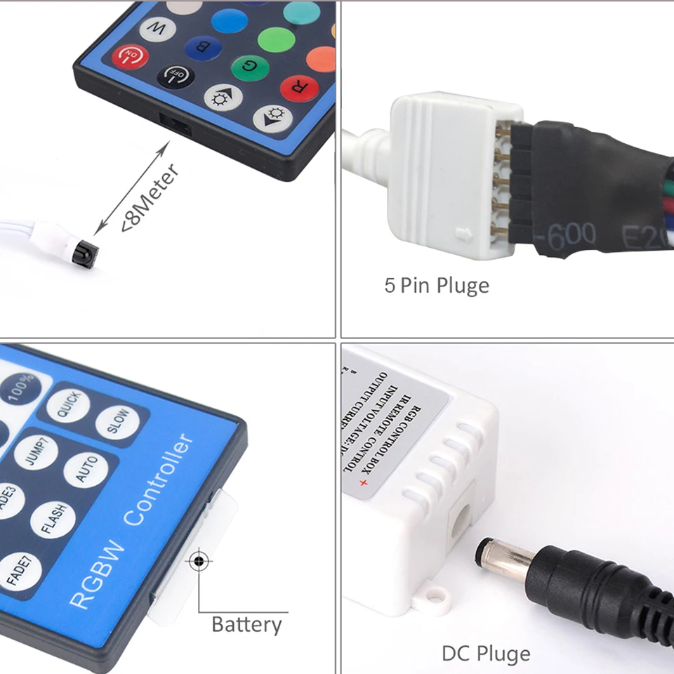 DC 12 V-24 V RGBW ИК-пульт дистанционного управления 4 Каналы 5 Pins 40 ключ-переключатель для RGBW Светодиодные ленты режим памяти