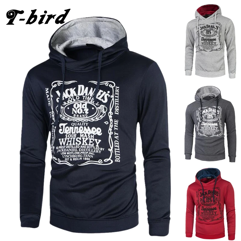 T-bird толстовки мужские с буквенным принтом 2018 бренды Толстовка moletom masculino s Осень