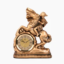 POWER European Style Napoleon Modeling Desk Clock Silent Stopwatch Table Clock Quartz Movement Gold Bracket Clocks