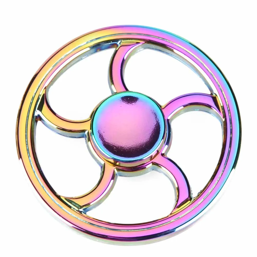 

Colorful Round Fire Wheel EDC Spinner Fidget Metal Spinner Hand for Autism and ADHD Relief Focus Anxiety Stress Gift Finger Toys