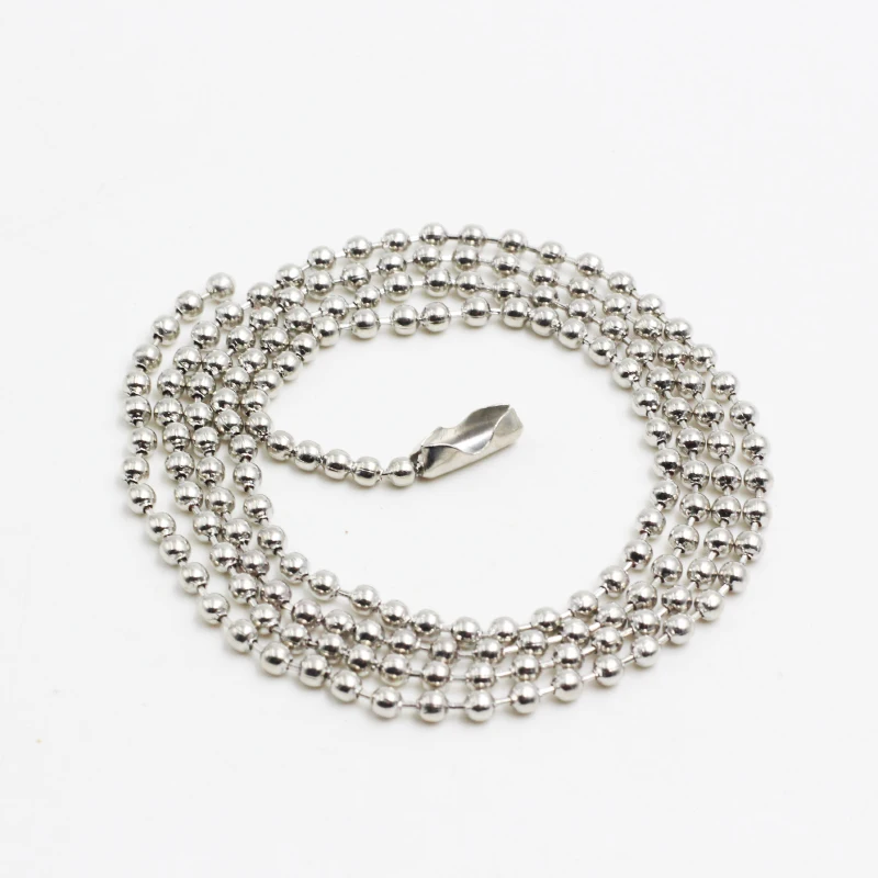 Fashion Silver Ball Bead Necklace High Quality 2mm*60cm Stainless Steel ...
