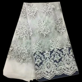 

Hot sell 5 yard/lot party lace with beads for dress decoration ,FC31 free shipping Embroidered tulle lace,high quality mesh lace