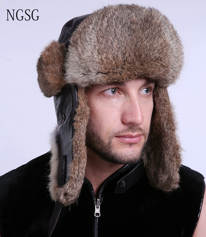 Bomber Hat For Men Winter Fur Keep Warm Support Customized Whole Sale