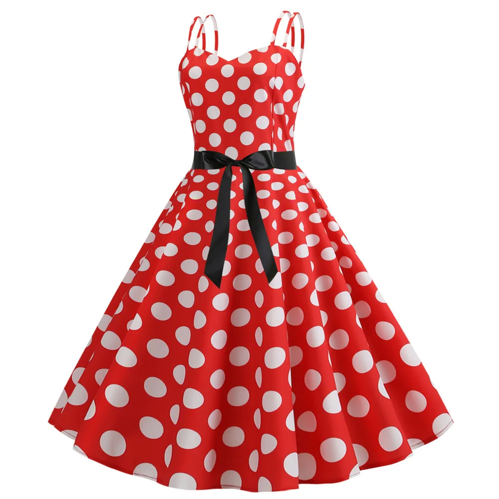 US$ 34.64 - Women Polka Dot Vintage Dress Summer 2020 Big Swing Retro ...