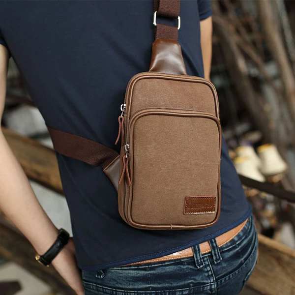 2015 Daily Backpacks canvas bag Men Messenger fashion Preppy Style young students The coffee color hight quarlity | Багаж и сумки