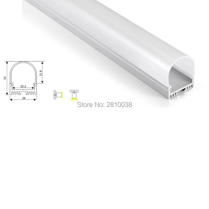 10 X 1M Sets/Lot round shape aluminum led channel and Fan type led extrusion profile for ceiling or recessed wall lamps
