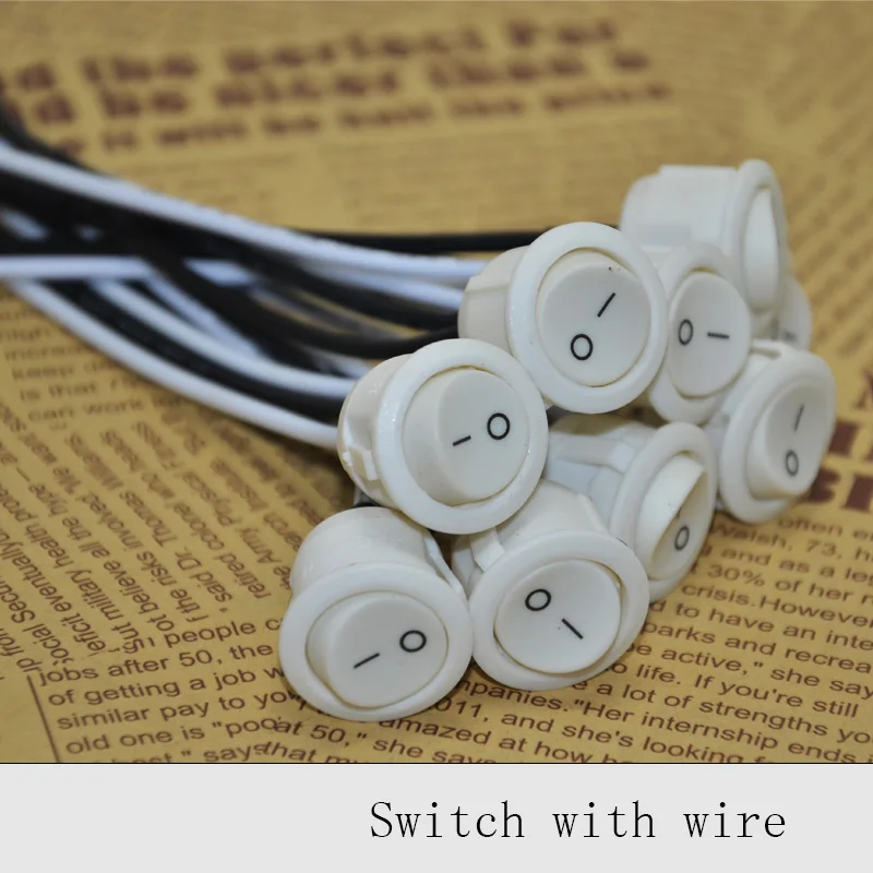 24pcs 6A Push Button Lamp Switches UL Key Switch Wire ON/OFF Switch