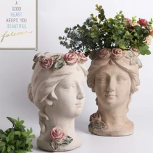 Ретро богиня Статуэтка Венеры двор балкон цемент цветочный горшок статуэтки домашний декор персонаж цветочный горшок большой суккуленты