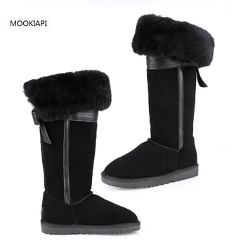 

2019 Free shipping New Brand Classic Real Leather Girl winter women snow boots Free shipping Good quality 3 Colors