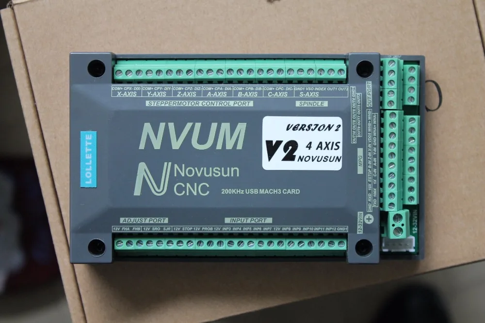 NVUM V2 4 оси ЧПУ контроллер MACH3 USB интерфейсная плата карта 300 кГц для шагового двигателя