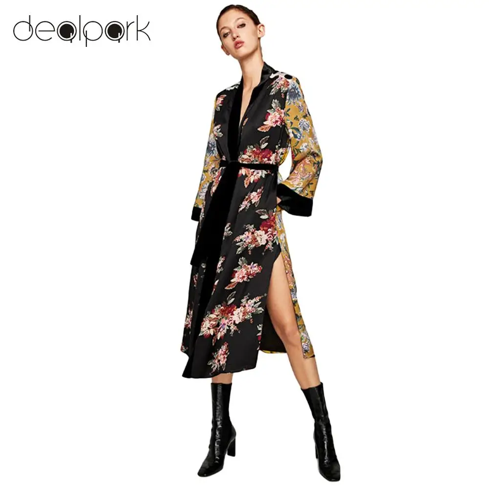 

Women Flower Print Kimono XXXL Plus Size Shirt Bandage Cardigan Blouse Tops Cover Up Boho Long Loose Beach Robe with Sash Yellow