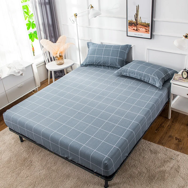 

Home Textile 100% Cotton Sheets Mattress Cover Bed Sheet Fitted Sheet Bedspread Twin Full Queen 3 Size