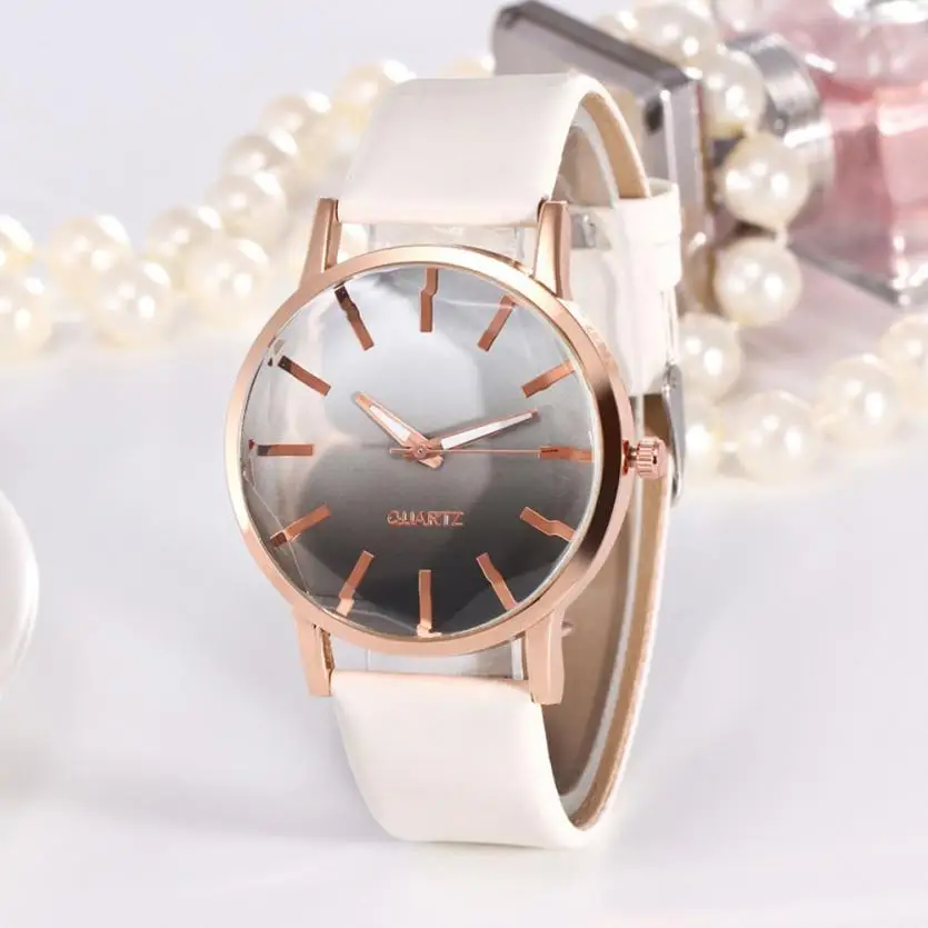 

High Quality Ladies Watches Women Fashionable Women WatchPopular Gradual Color Scale Convex Two Color Creative Women's Watch 50p