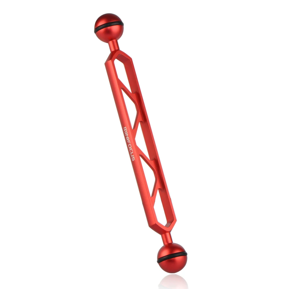 

CNC Aluminum 8" Double Ball Arm Segment Extension for Underwater Housing Tray Connecting Diving Strobe Video Light Red