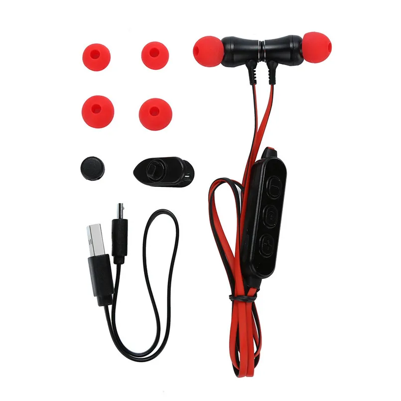 Bluetooth Sports Magnetic Earphone Wireless Bluetooth V4.2 Stereo Headset Headphones Earbuds USB Charging Cable 40NT23 (1)