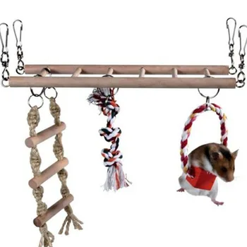 1PCS Suspension Bridge Parrot Climbing Ladder Pet Toys Birds Hamster Squirrel Cage Hanging Bridge Ladder Small pet Toys Chew Toy