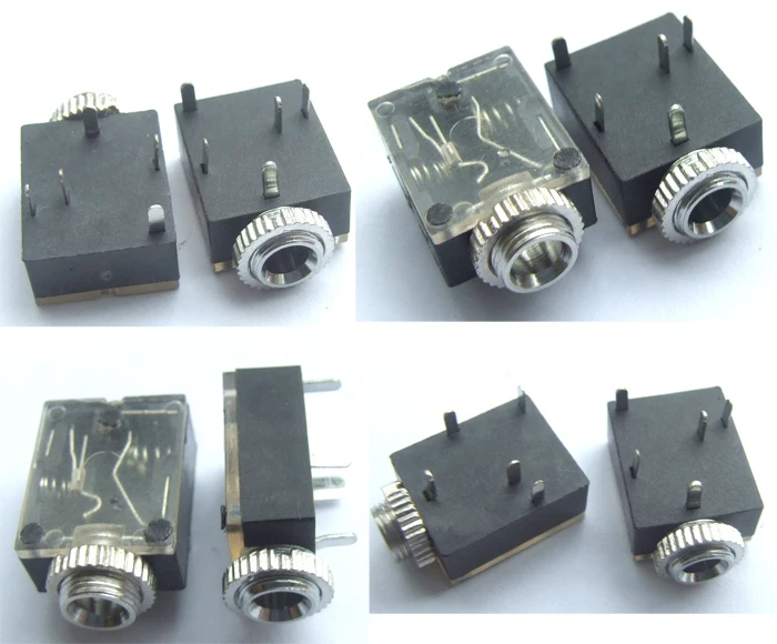 200PCS 1 8 3 5mm Stereo Jack Headphones Socket With nut PCB Panel Mount Chassis