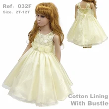 HG Princess Lining Cotton Girl Party Dress For 2-12 Years Kids Formal Dresses Sequined Top Kids Evening Gowns With Flowers 032F