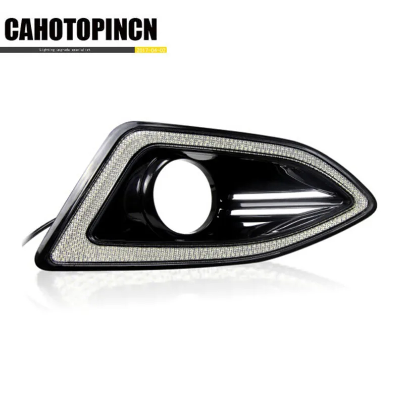

Dimming style Relay and Waterproof 12v LED CAR DRL daytime running lights Accessories with fog lamp hole For Ford Edge 2015