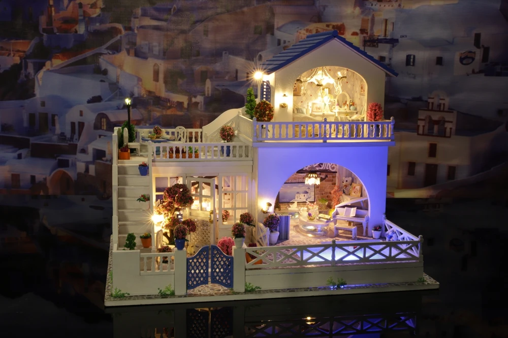 Кукольный дом мебель Diy Миниатюрный пылезащитный чехол 3d Деревянный Miniaturas кукольный домик игрушки для детей подарок на день рождения романтическое путешествие
