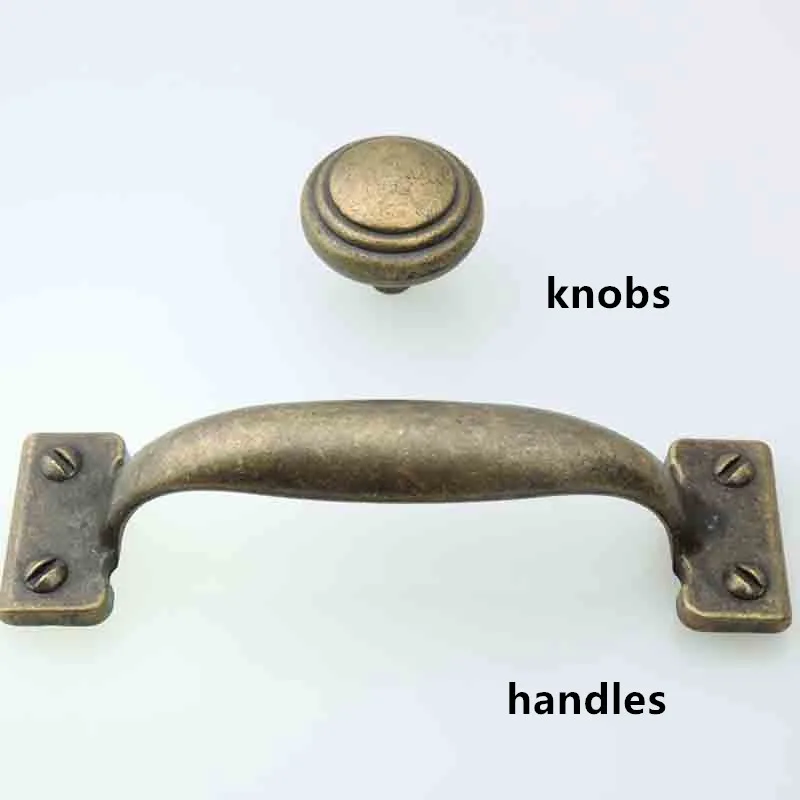 110mm antique bronze dresser door handles knobs 4.3" vintage brass