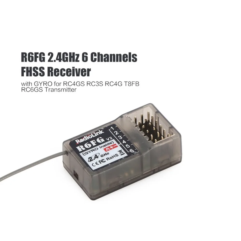 RC Parts R6FG /R6F 2.4GHz 6 CH FHSS Receiver High Voltage Gyro Integrated For RC4GS RC3S RC4G T8FB RC6GS Transmitter RC Car Boat photo