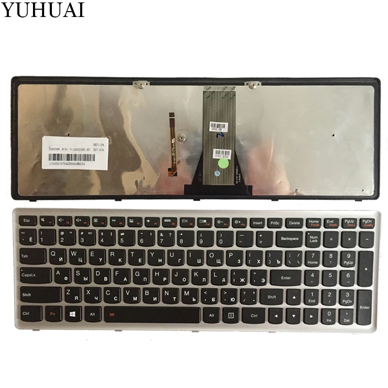 

New Russian/RU laptop keyboard for Lenovo IdeaPad Flex 15 Flex15 G500S G505S S500 S510 S510P Z510 Silver-Grey frame with backlit