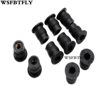 

M5 10PCS Windscreen Fairing Rubber Brass Well Nuts For Suzuki GSX-R1300/1000/750