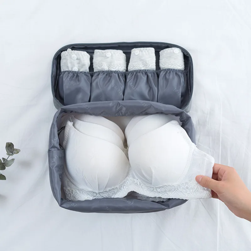Waterproof Bra Bag Drawing Rope Design Travel Cationic Underwear Bags Multilayer Toiletry Bag Zipper Package Large Capacity