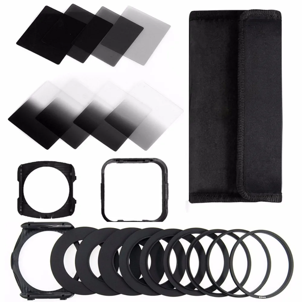 Prix pour Zomei 21in1 Kit de Filtre Carré pour Cokin P Série 83x95mm Plein et Terminé ND2 ND4 ND8 ND16 + Porte-filtre + Capot + 49-82mm Adaptateur Anneau Prix pour Zomei 21in1 Kit de Filtre Carré pour Cokin P Série 83x95mm Plein et Terminé ND2 ND4 ND8 ND16 + Porte-filtre + Capot + 49-82mm Adaptateur Anneau
