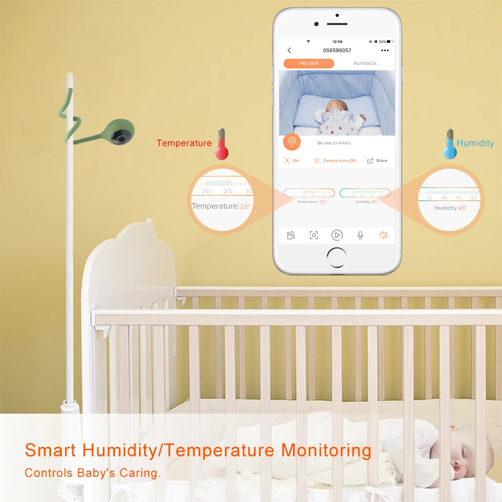 Беспроводные детские мониторы плача сигнализация Wifi камера 2 способа аудио ночного видения камера безопасности монитор температуры Колыбельная няня