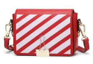 

2019 new Women Messenger Bags Stripes Pattern Leather Handbag Lady Small Clutch Shoulder Bag Crossbody for Girls Long Tail Clip