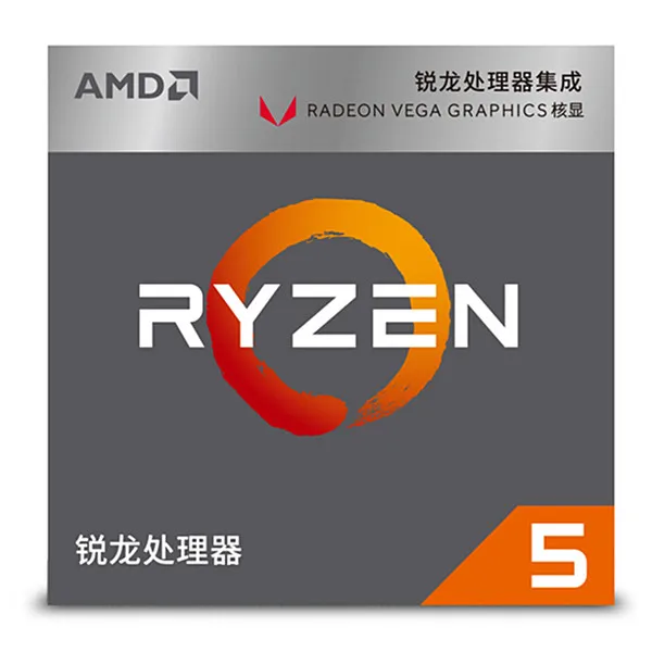 Процессор AMD Ryzen R5 2400G cpu с графикой Radeon RX Vega 11, 4 ядра, 8 потоков, разъем AM4, 3,6 ГГц, TDP 65 Вт, YD2400C5FBBOX