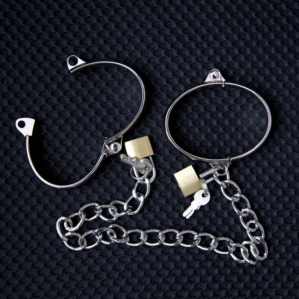 Секс-игрушки для пар наручники из нержавеющей стали, лодыжки Запираемые наручники для секса БДСМ наручники для взрослых игр для женщин и