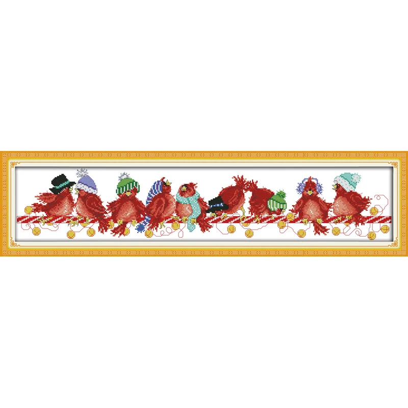 

Christmas birds patterns diy Needlework DMC Cross Stitch Sets Embroidery Kits enough Thread Cross-Stitching Factory Direct sale