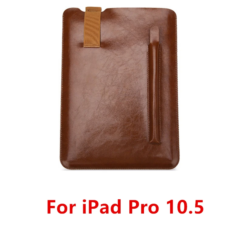 Для iPad 9,7 чехол из искусственной кожи чехол для планшета сумка для iPad Air 2 1 чехол с карандашом слот для iPad Pro 10,5 12,9 - Цвет: Brown 10.5