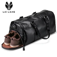 LIELANG Men’s Black handbag Travel Bag Waterproof Leather Large Capacity Travel Duffle Multifunction Tote Casual Crossbody Bags