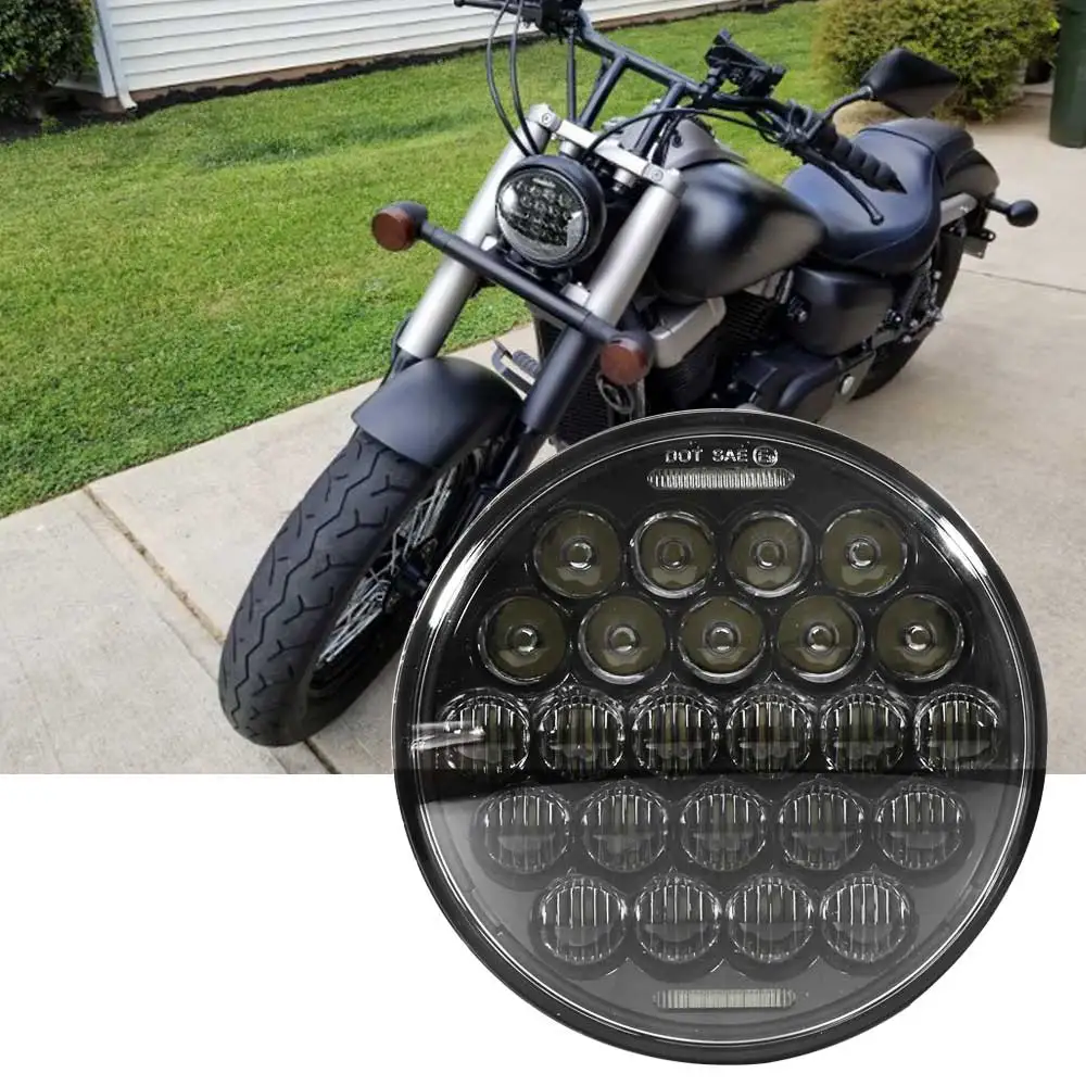 Подходит для Sportster, железо, 883, Dyna, Улица Боб FXDB 75 Вт 5-3/4 5,75 ''дюймовый черный светодиодная фара-прожектор лампы