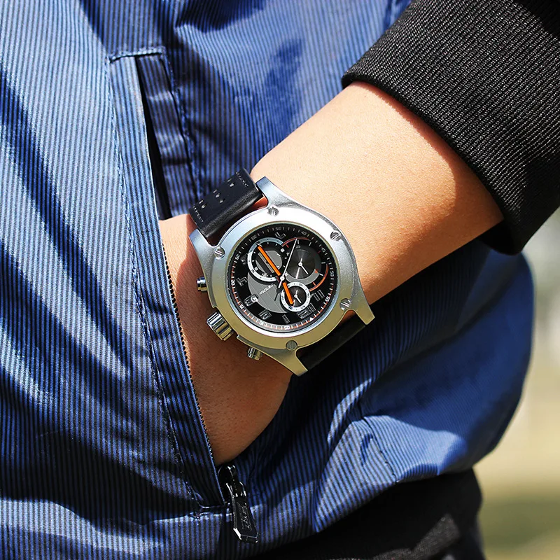 SINOBI хронограф Wacth мужские спортивные наручные часы Дата Водонепроницаемый Мужчины Женева кварцевые часы военные Hora Relogio Masculino
