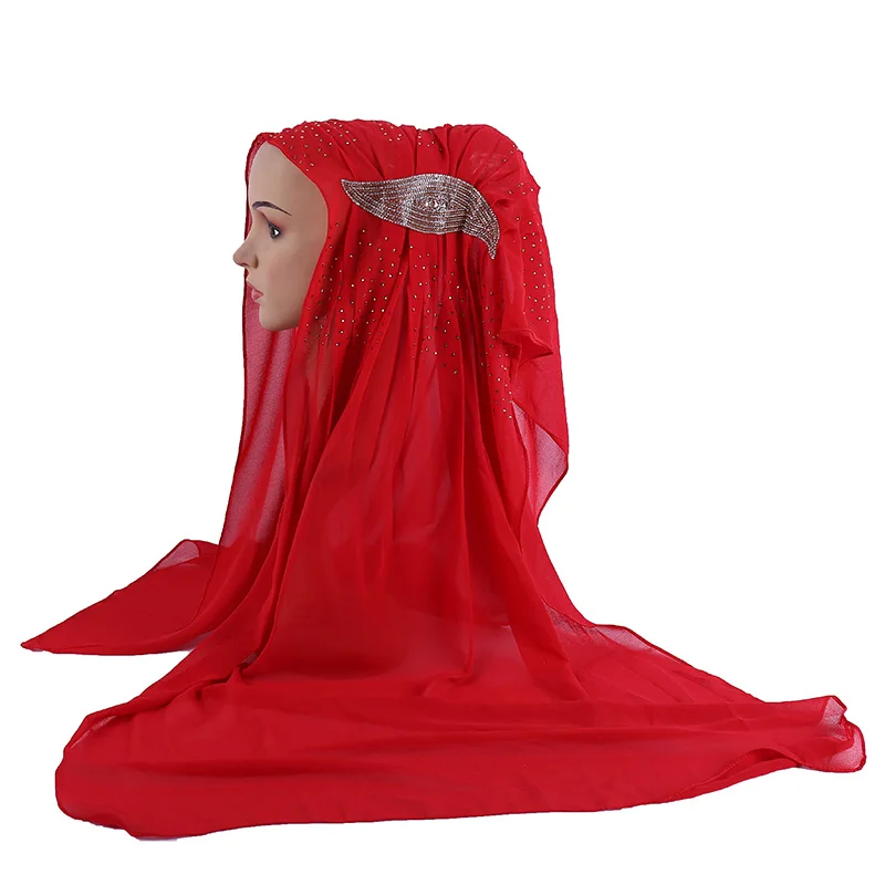 018 дизайн шифона хиджаб плеер обычный шарф мерцание diamond шарфы - Цвет: color3