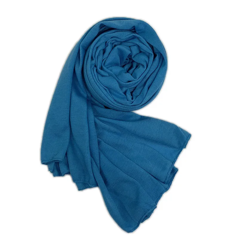 women plain bubble cotton jersey scarf Head hijab wrap solid color headband shawls foulard femme muslim hijabs store - Цвет: 9
