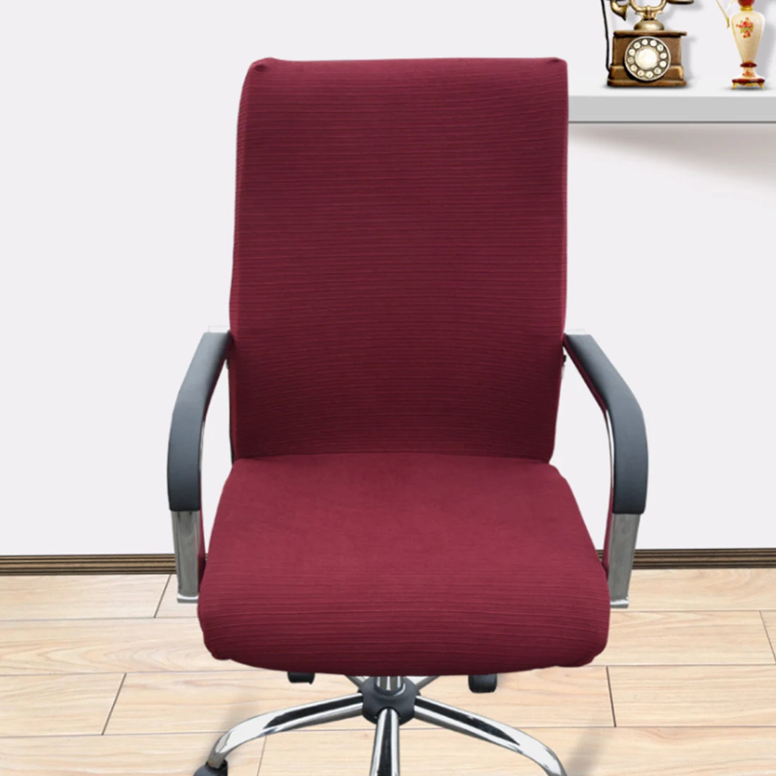 Простой спандекс чехол на компьютерное кресло из полиэстера и эластичной ткани чехол для офисного стула легко моющийся съемный