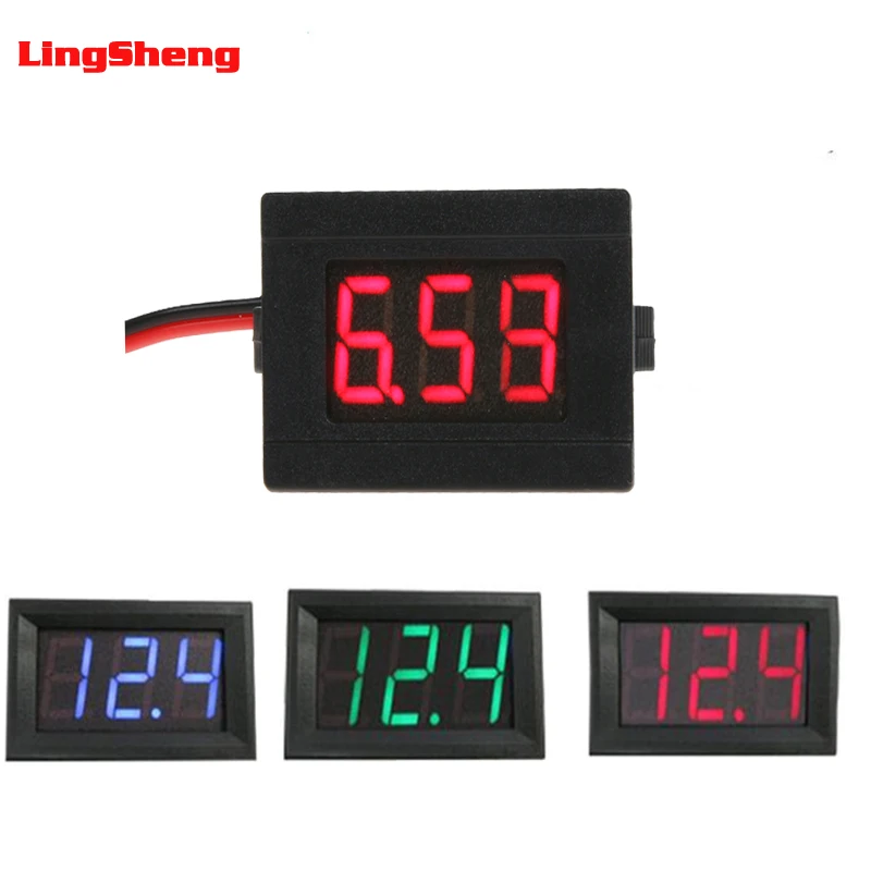 

Digital Voltmeter 0.56" DC 4.5V to 30V Mini Digital Voltmeter LED Ampere Voltage Panel Meter For 6V 12V Electromobile Motorcycle