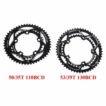 

130BCD 110BCD Chainring 35/50T 39/53T Al 7075 Road Bicycle Chain Ring Plate Oval Round 5 Bolts Race Bike Crankset Chainrings