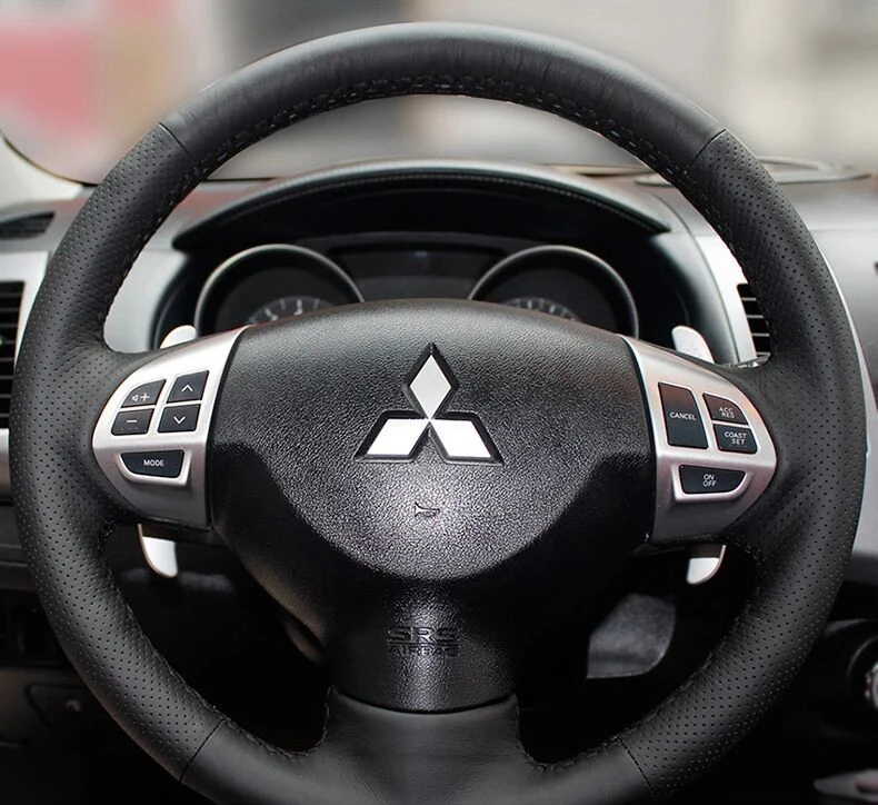 Для Mitsubishi Lancer EX Outlander ASX Pajero Sport Colt автомобильные аксессуары Микро волокно Leathe Ручное шитье чехол на руль